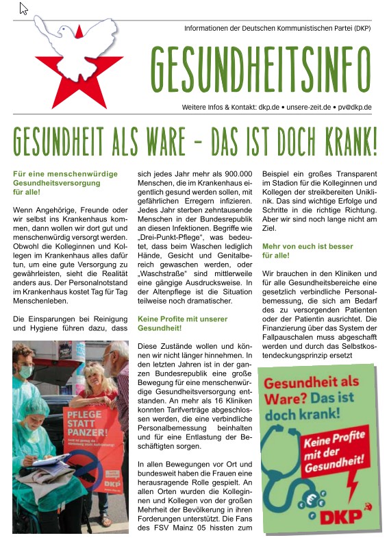 DKP-Information Gesundheits-Info: Gesundheit als Ware – das ist doch krank!  (PDF, 0.59 MB)